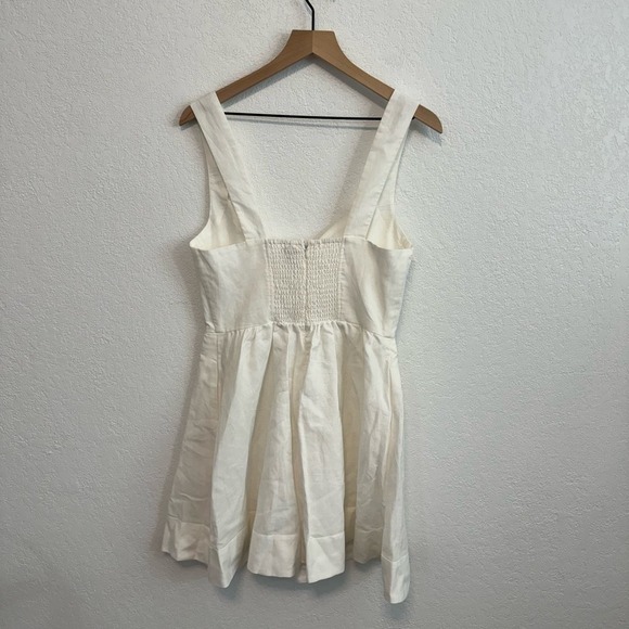 NEW NWT Milly Everly Sweetheart Neck Sleeveless Linen Ramie Mini Dress White 12 - Picture 9 of 14